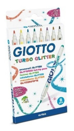 Marcadores Giotto Turbo Glitter X 8 Colores