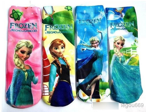 Medias Serie Frozen Set 4 Piezas Modelos Diferentes