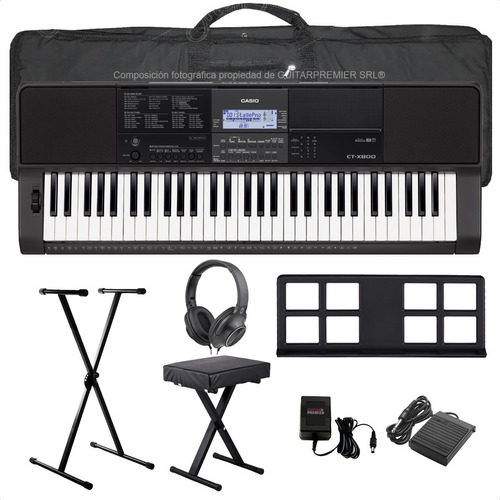 Teclado Casio Ct-x800 Funda Pie Fuente Banqueta Pedal Auris