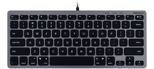 Teclado Cableado Macally Space Gray Slim Usb Wired