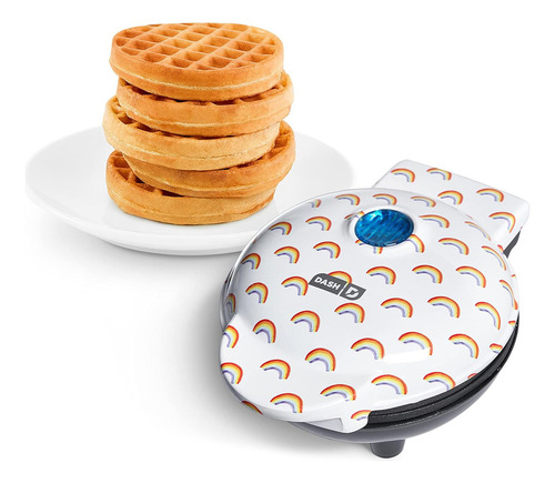 Mini Máquina de Waffles Dash blanco/arcoiris