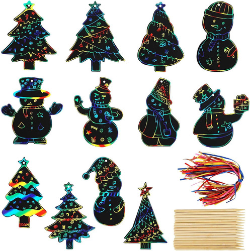 Nqeuepn 96pcs Papeles De Rastro De Navidad, Muñeco De Nieve