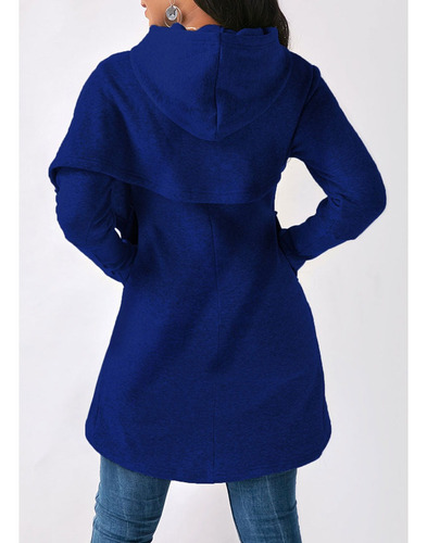 Sudadera Casual De Moda Dama Cruzada Con Capucha