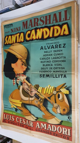 Antiguo Afiche De Cine Original Santa Candida Sb