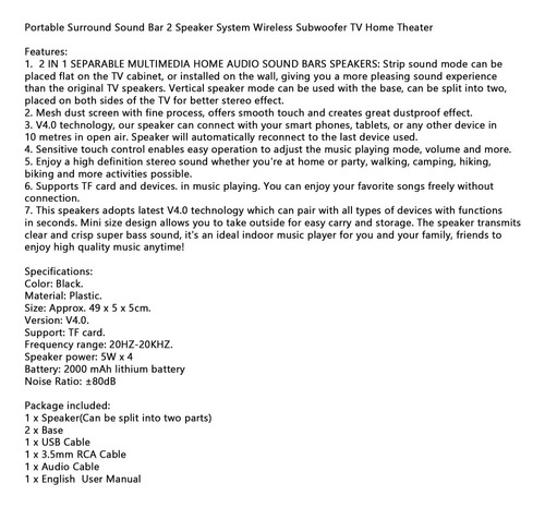 Z Sistema De Altavoces Bluetooth Sound Subwoofer Tv 2