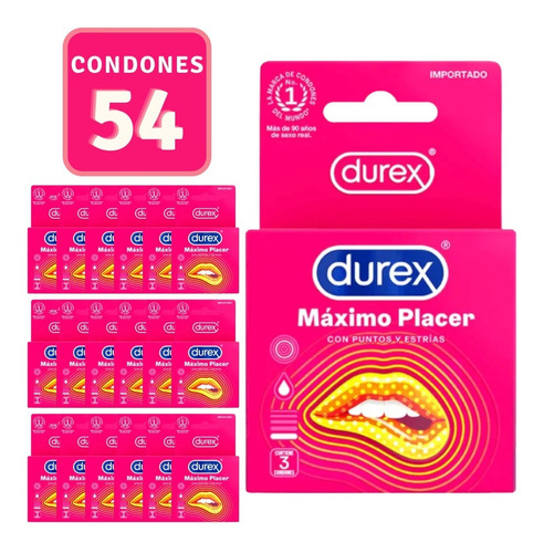 Condones Durex Máximo Placer 54 Unidades - Texturizados