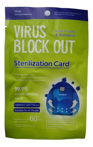 Tarjeta Esterilización De Aire Antibacteria Virus Block Out