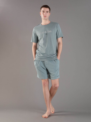 Playera Verde De Pijama Cuello Redondo Calvin Klein Hombre