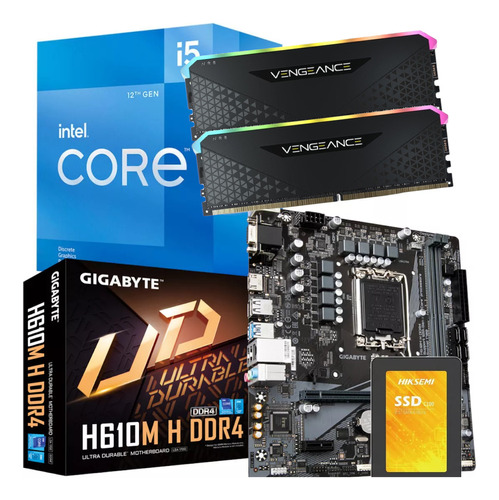 Combo Actualizacion Pc Intel I5 12400f + 16gb Rgb + 480 Gb