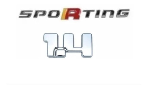 Emblema Sporting + 1.4 Uno Novo Otima Qualidade 2 Peças