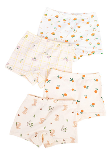 Boxers Ropa Interior Niña Algodón Calzones 4 Piezas