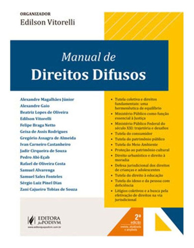 Libro Manual De Direitos Difusos 02ed 19 De Vitorelli Edilso