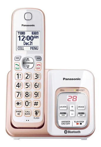 Teléfono Panasonic  KX-TGD562G inalámbrico con Bluetooth - color oro rosa