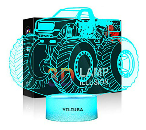 Lámpara 3d Led Illusion Monster Truck