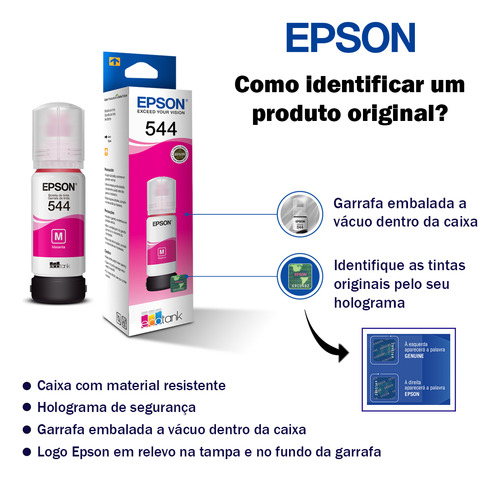 Kit 08 Refis De Tinta Epson T544 L3110 L3250 L3150 - B Y C M