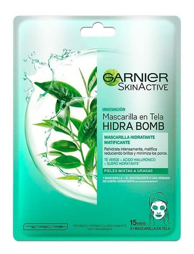 Mascarilla Hidra Bomb Té Verde Matificante 28g