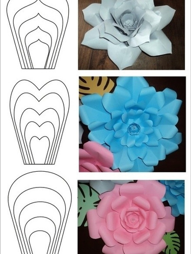 Molde Para Hacer Flores Gigantes De Cartulina | MercadoLibre Molde Para Hacer Flores Gigantes De Cartulina | MercadoLibre