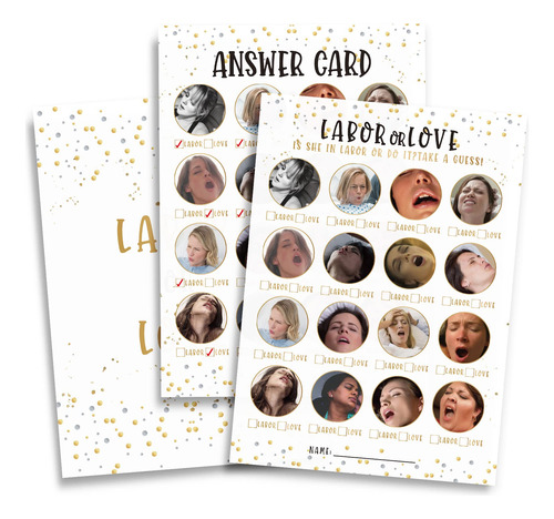 Baby Shower Dorado Trabajo Amor 31 Tarjeta Adjuntar