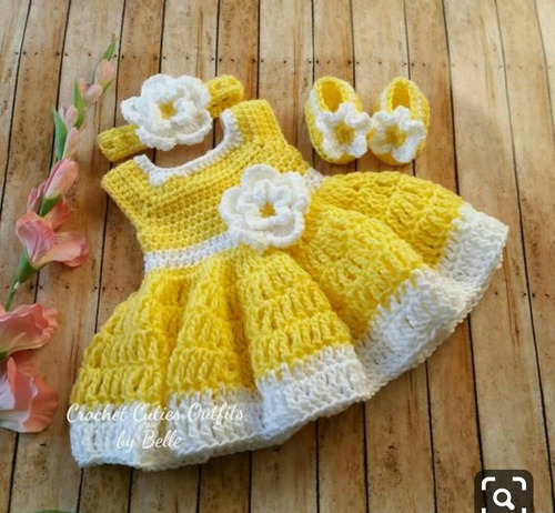 vestido de croche amarelo infantil