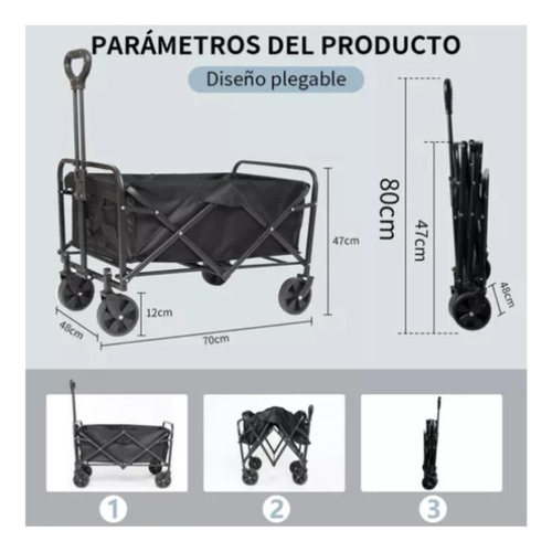 Carrito Arrastre Para Compras Plegable Para Camping Y Picnic