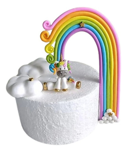 Unicornio En Porcelana Fría Adorno De Torta 