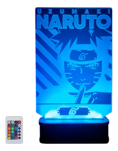 Lampara Anime Naruto Uzumaki Led 16 Colores + Control Remoto