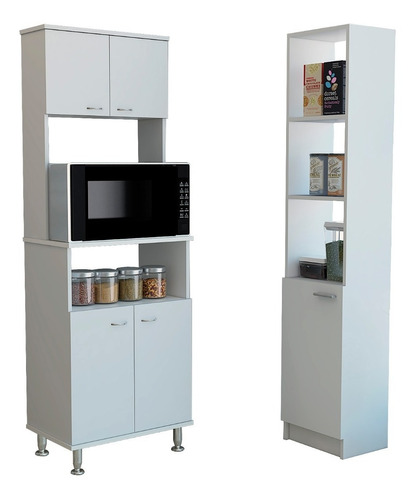 Combo Mueble Cocina Microondas + Optimizador - Blanco