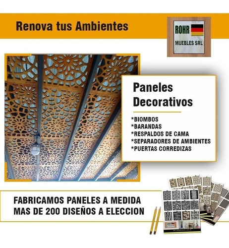 Imagen 7 de 9 de Panel Decorativo Biombo Separador De Ambiente