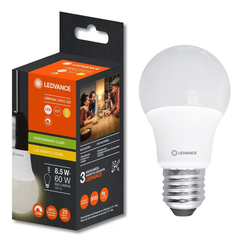 Ledvance Lampada Led Bulbo Dim. 8,5w 806lm 3000k E27 110V