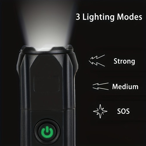 Linterna Con Zoom Ultrabrillante Portátil Recargable De 800