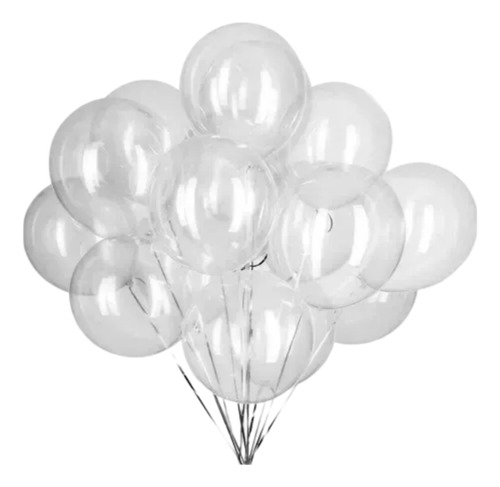 Set 10 Globos Transparentes Con Copa Y Popotes Envios Gratis