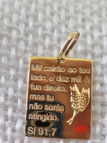 Pingente Salmo 91 Em Ouro 18k750 Amarelo Polido - Rosangela Lima Joias