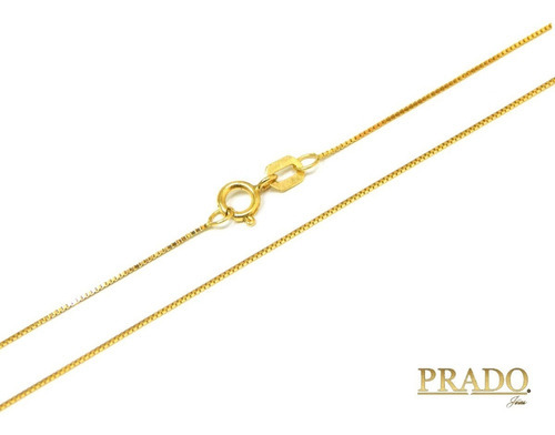 Corrente Cordão Colar Em Ouro 18k Veneziana 50cm Cor Amarelo