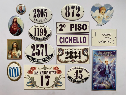 Número Catastral Chapas Hierro Enlozadas Color Azul