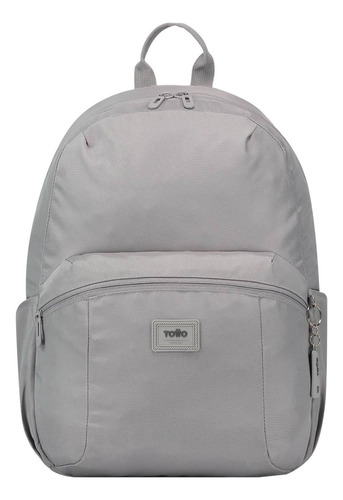 Mochila Escolar Para Hombre Porta Laptop 14  Trik M Totto Color Gris Diseño de la tela Liso