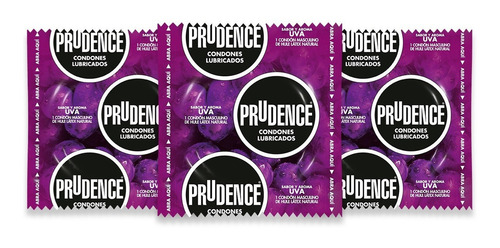 Condones De Látex Prudence Sabor Y Aroma Uva 3 Condones