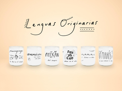 Pack Lenguas Originarias Juegos De 6 Vasitos 200 Ml