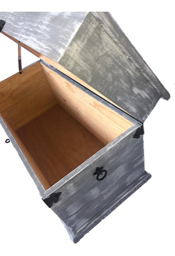 Imagen 2 de 5 de Cofre Baul Madera Pino Vintage Pie De Cama Colores 70x40cm