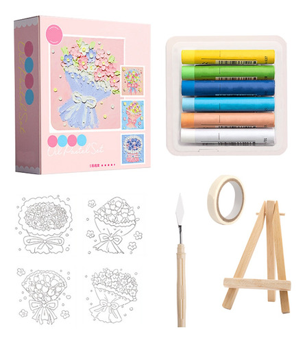 Pastel Óleo Profesional Lienzo Pintar Espátula Caballete Kit