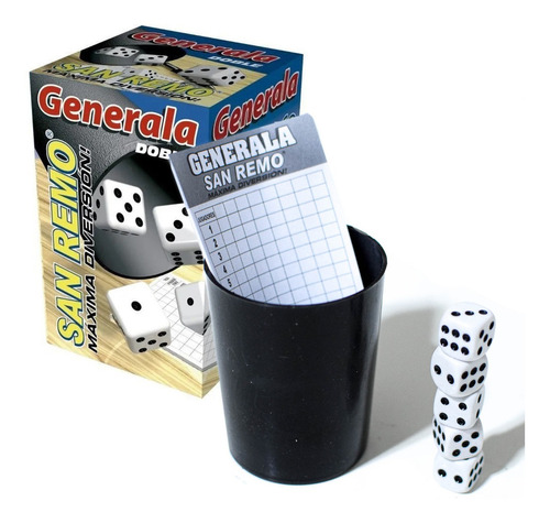 Juego De Mesa Generala Cubilete C 5 Dados + Anotador Juguete