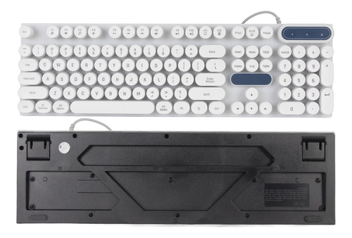 Teclado Redondo Usb De 104 Teclas Para Juegos, Retroiluminad