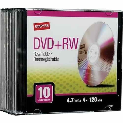 Disco virgem DVD+RW Staples de 4x