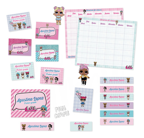 Kit Etiquetas Lol Escolares Personalizadas Imprimible