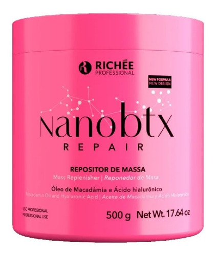 Repositor De Massa Capilar Richee Nano Btox Repair 500g