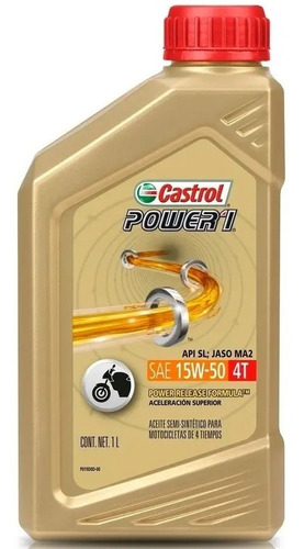 Aceite Castrol Power 1 4t 15w50 Semisintetico En Teo Motos