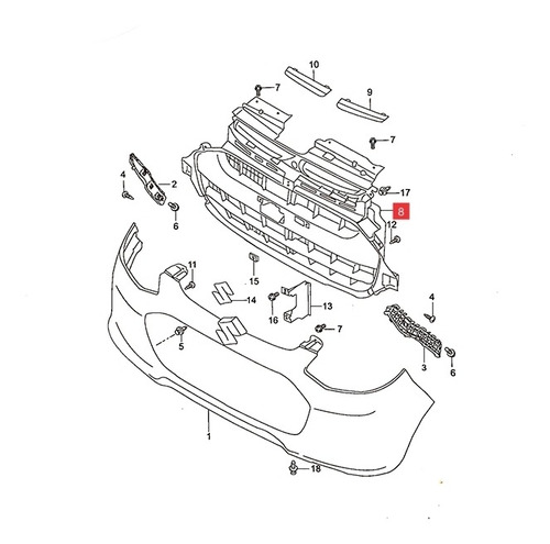 Rejilla Central Paragolpe Delantero Suzuki Alto 800 Ga 16-19