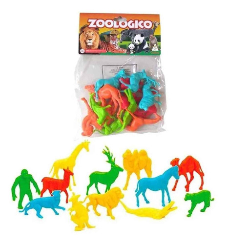 Zoo Gulliver 12 Peças Figuras Coloridas Bichinhos Zoologico