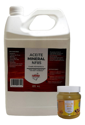 Cera De Abeja Y 4l Aceite Mineral Para Madera