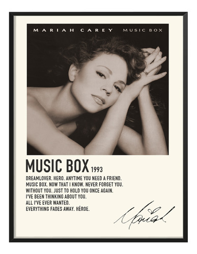 Cuadro Mariah Carey Album Music Tracklist Exito Music Box