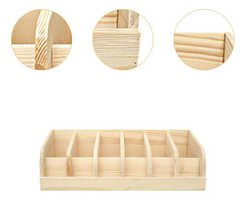 Yz Organizador De Cinturón De Madera Con 6 Compartimentos